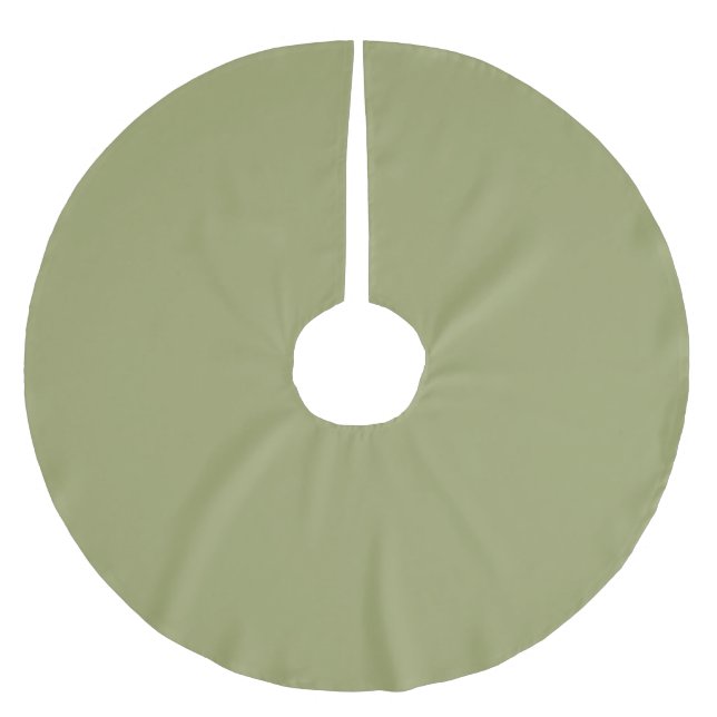 Leafy Brushwood Green Brushed Polyester Tree Skirt (Front)