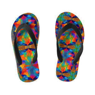 LEAFY COSMIC STAINED GLASS KID'S THONGS