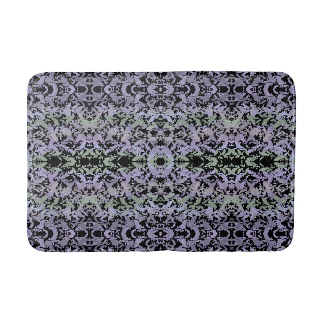 Leafy Creeping Vine Drawing Pattern With Pastels Bath Mat (Front)