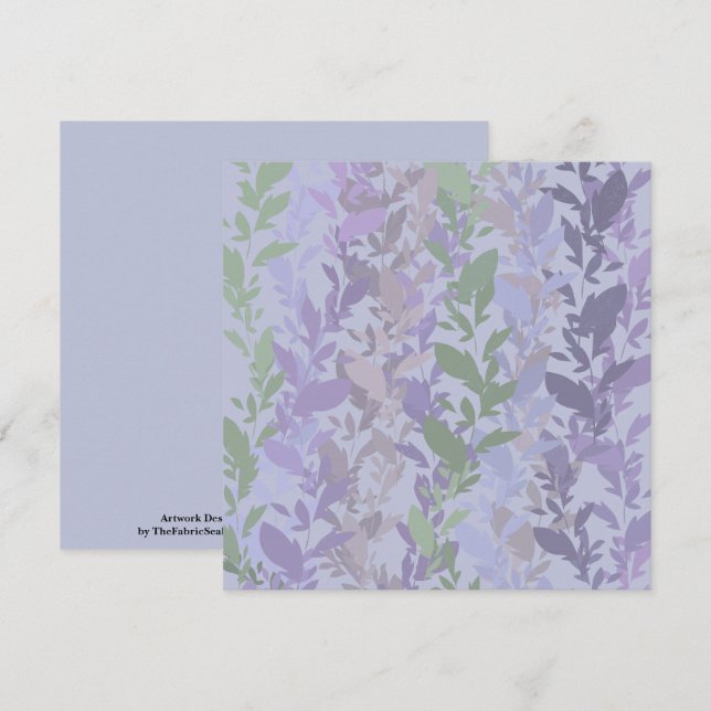 Leafy Creeping Vine Drawing Pattern With Pastels Card (Front/Back)