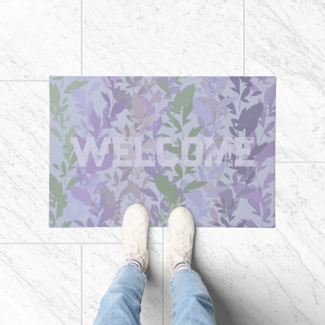 Leafy Creeping Vine Drawing Pattern With Pastels Doormat (Indoor)