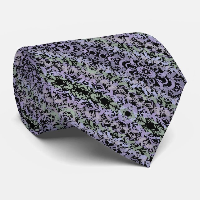 Leafy Creeping Vine Soft Pastel Drawing Pattern  Tie (Rolled)