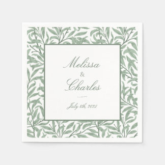 Leafy customisable wedding napkins
