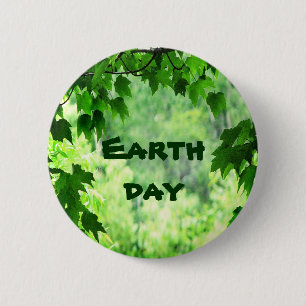 Leafy Earth Day 6 Cm Round Badge