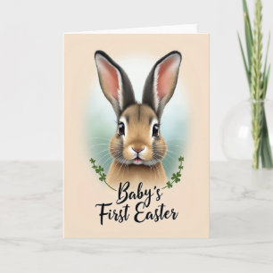 Leafy Easter Bunny Portrait Card