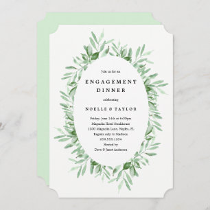 Leafy Engagement Dinner Invitation