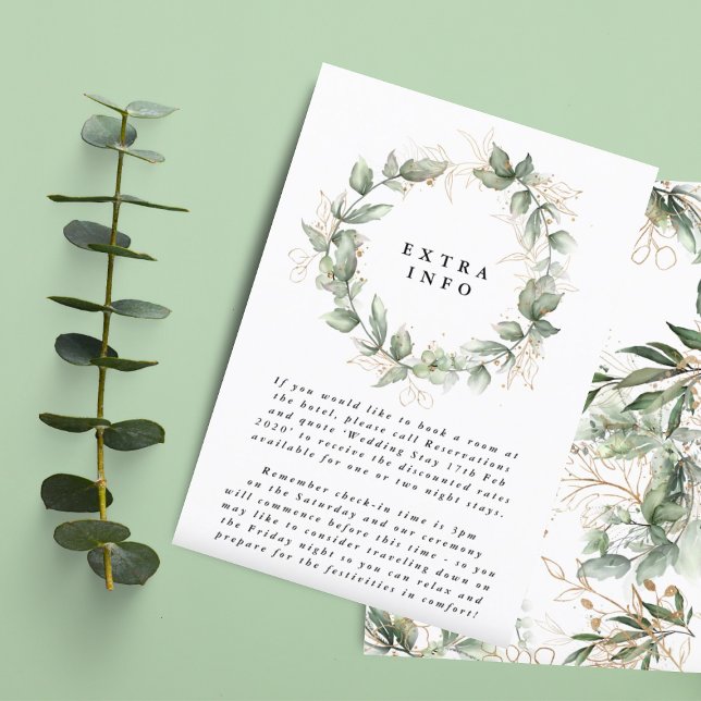 Leafy Eucalyptus Wreath Elegant Moss Details Enclosure Card (Creator Uploaded)