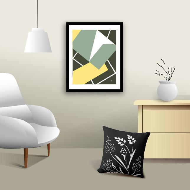 Leafy Floral On Black Cushion (leafy pillow design)