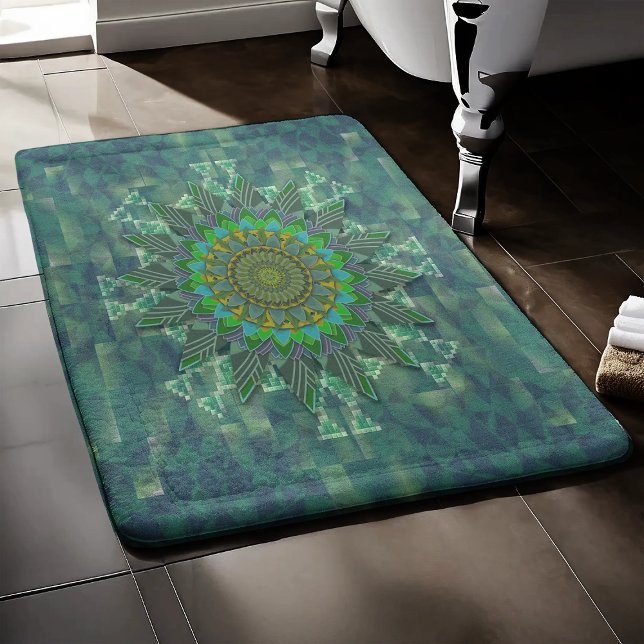 Leafy floral square stick puzzle parameterisation bath mat (Creator Uploaded)