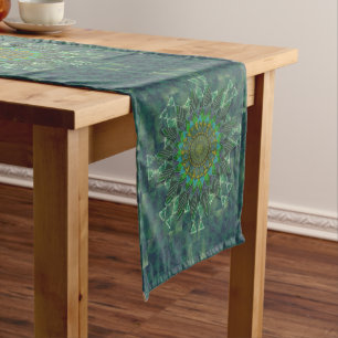 Leafy floral square stick puzzle parameterisation long table runner