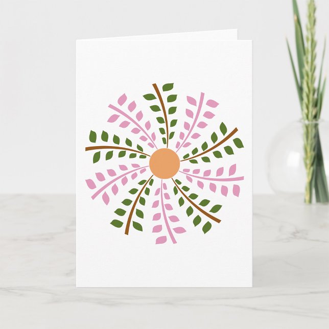 Leafy Flower Art Greeting Cards (Creator Uploaded)
