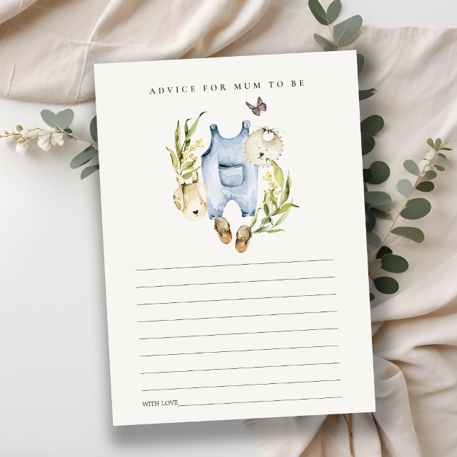 Leafy Foliage Clothes Advice for Mum Baby Shower Enclosure Card (Creator Uploaded)