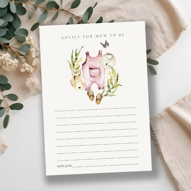 Leafy Foliage Clothes Advice for Mum Baby Shower Enclosure Card (Creator Uploaded)