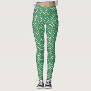 Leafy Green Abstract Loose Mark Brush Stroke Leggings
