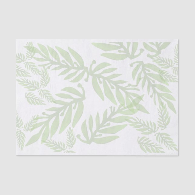 Leafy Green Background Decoupage Tissue Paper (Front)