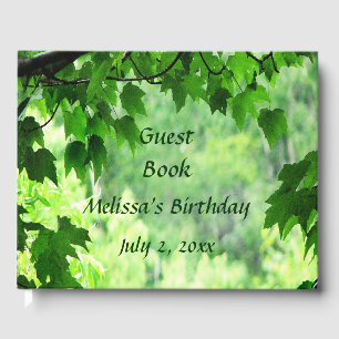 Leafy Green Birthday Party Guest Book