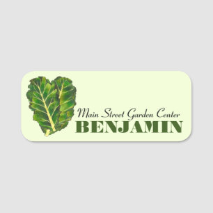 Leafy Green Curly Kale Healthy Vegetables Veggie Name Tag