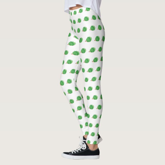 Leafy Green Hedgehog Leggings (Left)