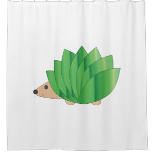 Leafy Green Hedgehog Shower Curtain