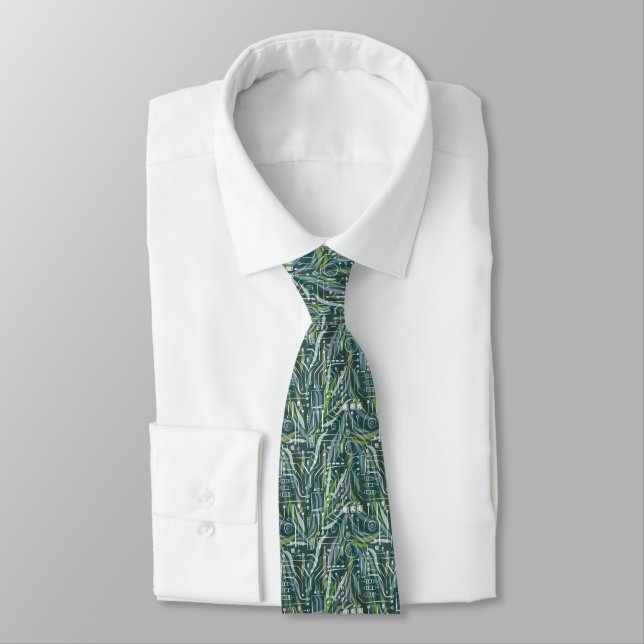 Leafy Green PCB Tie (Tied)
