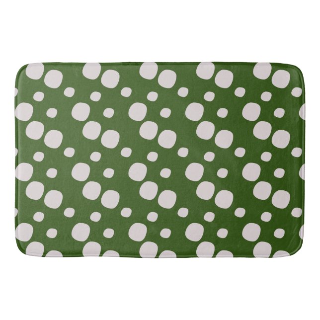 Leafy Green Pink Dots         Bath Mat (Front)