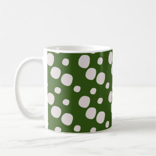 Leafy Green Pink Dots Coffee Mug