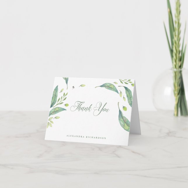 Leafy Green | Watercolor Thank You (Front)