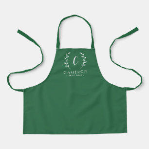 Leafy Initial Editable Colour Custom Kid Apron