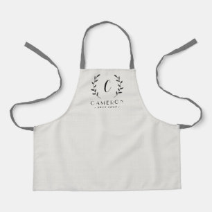 Leafy Initial Editable Colour Custom Kid Apron