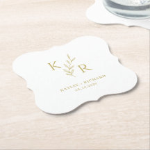 Leafy Initials Wedding Rehearsal Engagement Party