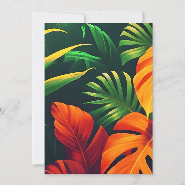 LEAFY LEAVES NATURE GARDEN INVITATION (Front)