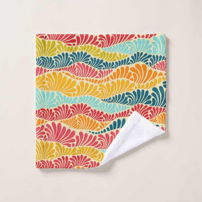 Leafy Mosaic Bath Towel Set (Wash Cloth)