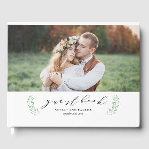 Leafy Photo Wedding Guest Book