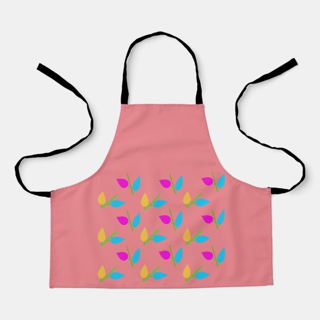 leafy print apron (Front)