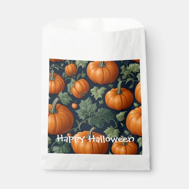 Leafy Pumpkin Patch Favour Bag (Front)