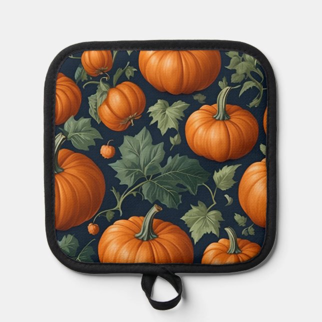 Leafy Pumpkin Patch Pot Holder (Front)