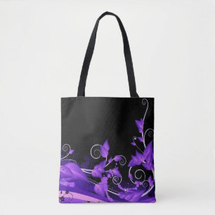 Leafy Purple Vines Tote Bag