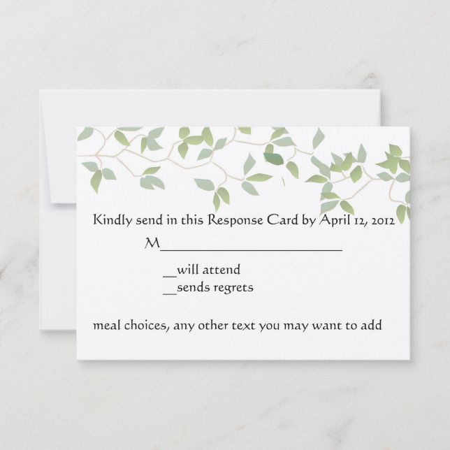Leafy RSVP Card (Front)