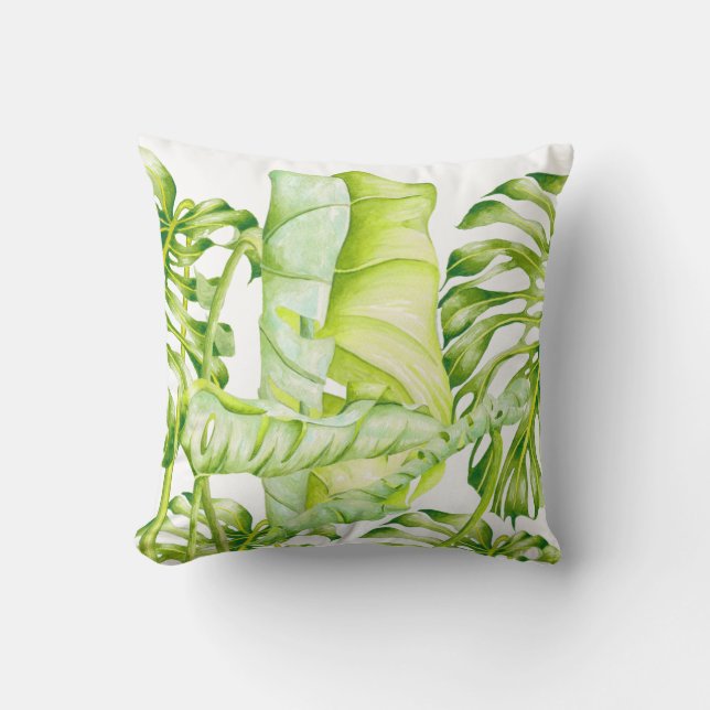 Leafy Sculptures on a Throw Pillow  (Front)