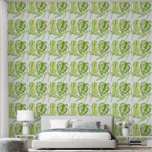 Leafy Sculptures on a Wallpaper