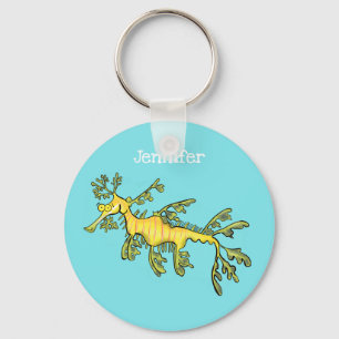 leafy sea dragon cartoon keychain