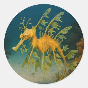 Leafy Sea Dragon Classic Round Sticker