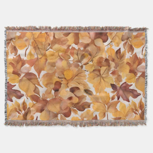 Leafy Shades Of Colour Pattern Design  Throw Blanket