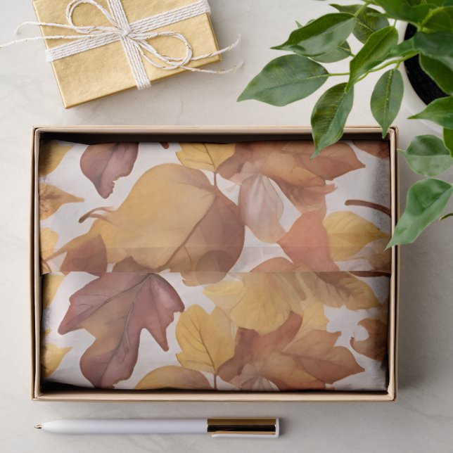 Leafy Shades Of Colour Pattern Design  Tissue Paper (Gift)
