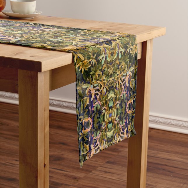 Leafy Tapestry Short Table Runner (In Situ)