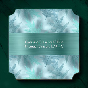 Leafy Teal Mental Health Counsellor Psychologist Paper Coaster