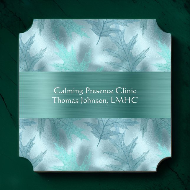 Leafy Teal Mental Health Counsellor | Psychologist Paper Coaster (Creator Uploaded)