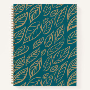 Leafy Thoughts – Golden Botanical Spiral Notebook