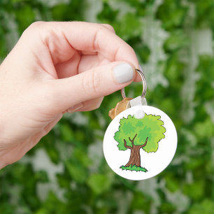 Leafy Tree Green Leaves Keychain