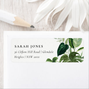 Leafy Tropical Palm Foliage Leafy Address Return Address Label